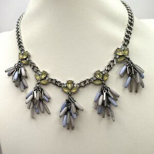 Statement Tassel Necklace Rhinestone Pastel Fringe Spring Summer
